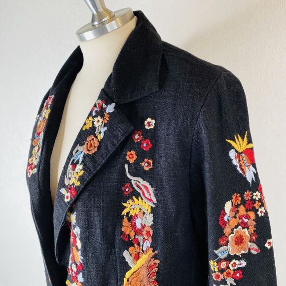 Maeve Size 6 Ellen Black Embroidered Blazer - Picture 6 of 11